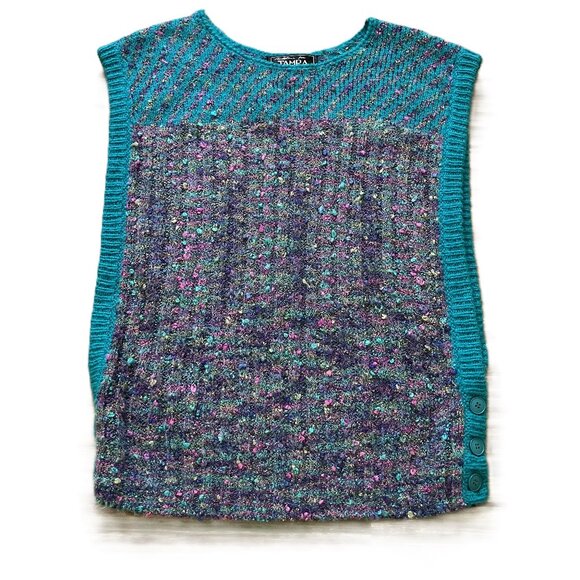 Andolini for Tamra Boucle Knit Sweater Vest Top Wide Armhole Vintage 80s Sm-Lg - Picture 3 of 8